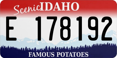 ID license plate E178192