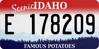 ID license plate E178209