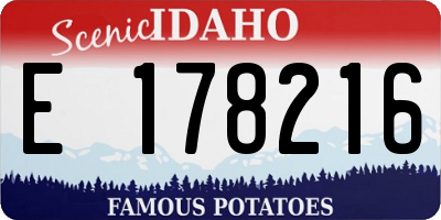 ID license plate E178216