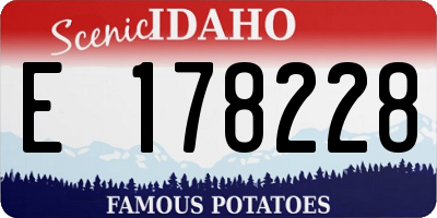 ID license plate E178228