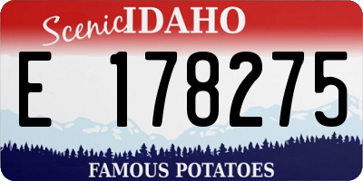 ID license plate E178275