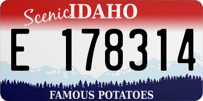 ID license plate E178314