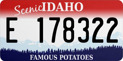 ID license plate E178322