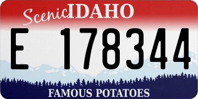 ID license plate E178344