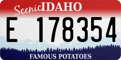 ID license plate E178354
