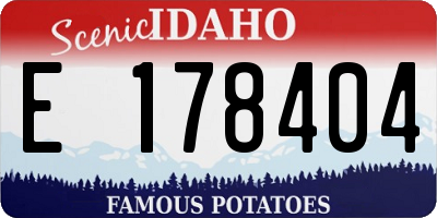 ID license plate E178404