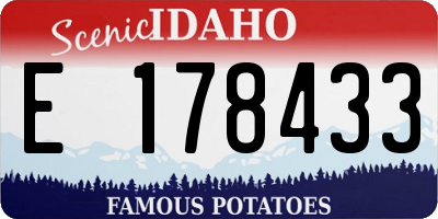 ID license plate E178433