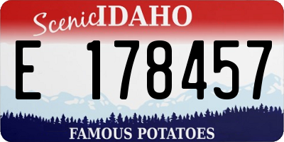 ID license plate E178457