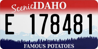 ID license plate E178481