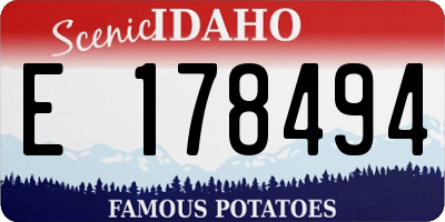ID license plate E178494