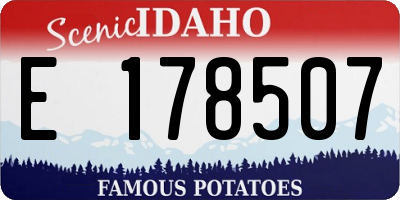 ID license plate E178507