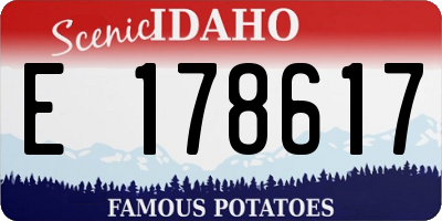 ID license plate E178617