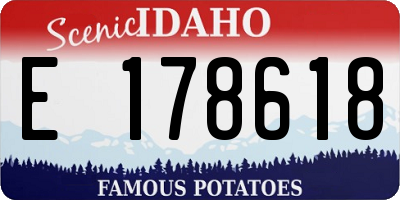 ID license plate E178618