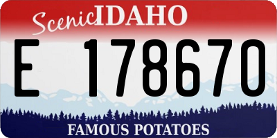 ID license plate E178670