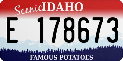 ID license plate E178673