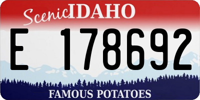 ID license plate E178692