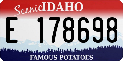 ID license plate E178698