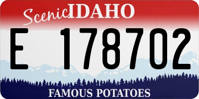 ID license plate E178702