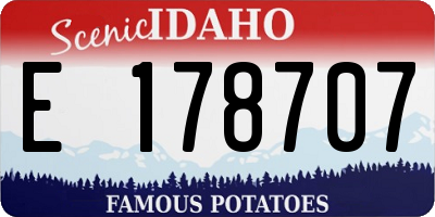 ID license plate E178707