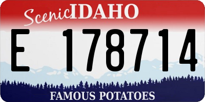 ID license plate E178714