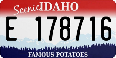 ID license plate E178716