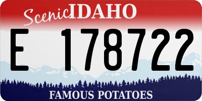 ID license plate E178722