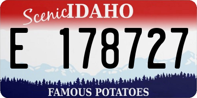 ID license plate E178727