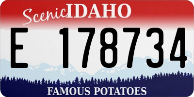 ID license plate E178734
