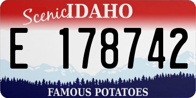 ID license plate E178742