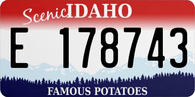 ID license plate E178743