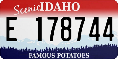 ID license plate E178744