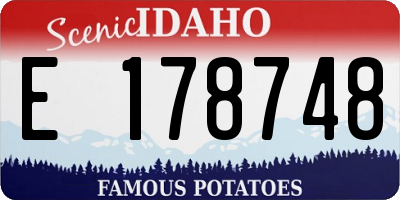 ID license plate E178748