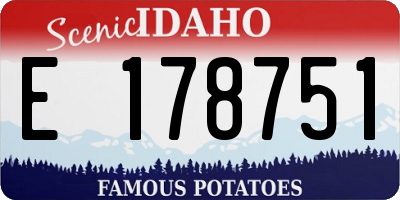 ID license plate E178751