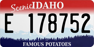 ID license plate E178752
