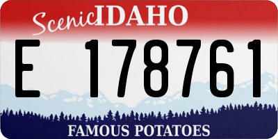 ID license plate E178761