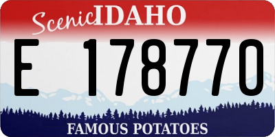 ID license plate E178770