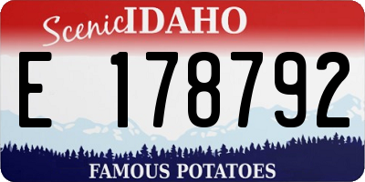 ID license plate E178792