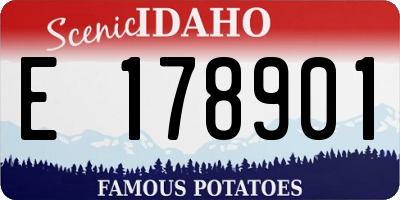 ID license plate E178901