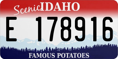ID license plate E178916