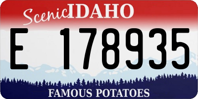 ID license plate E178935