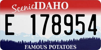 ID license plate E178954