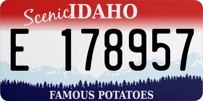 ID license plate E178957