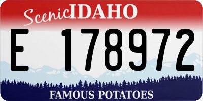ID license plate E178972