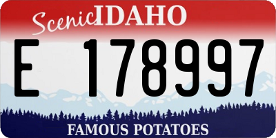 ID license plate E178997