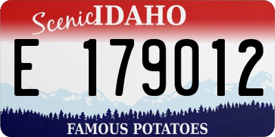 ID license plate E179012