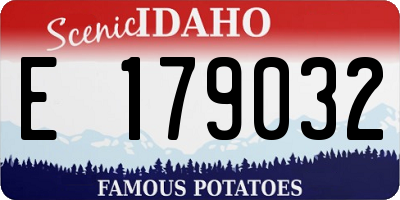 ID license plate E179032
