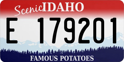 ID license plate E179201
