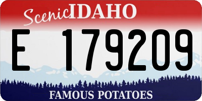 ID license plate E179209