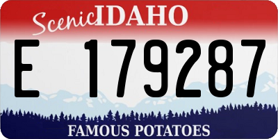 ID license plate E179287