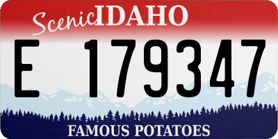 ID license plate E179347